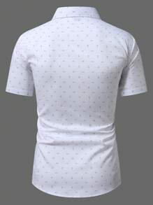Manfinity Homme Camisa informal de manga corta con cuello abierto y estampado de moda de verano para hombre