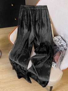 Selianne 女士香槟色提花设计优雅长裤