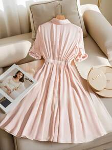 EMERY ROSE 女士中长款纯色长袖连衣裙，夏季时尚