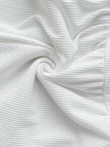 Plussiva Plus Size Maternity Ribbed Crew Neck Casual Short Sleeve T-Shirt White - White - View 7