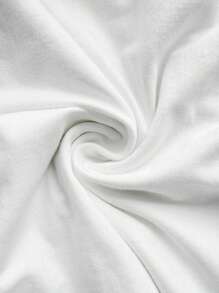 SHEIN 孕妇休闲纯色修身短袖T恤夏季 - 白色 - 查看 5