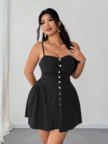 Elenzga Đầm đi biển hở vai gợi cảm thanh lịch cỡ lớn - màu đen - Xem 1