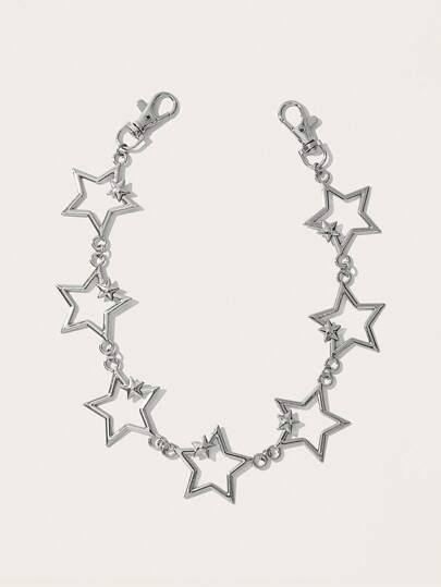 Grunge Punk Fashionable & Minimalist Star Design Women's Pants Chain, Versatile & Practical