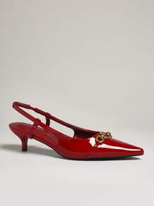 SHUZIA 女式简约舒适后绑带高跟鞋