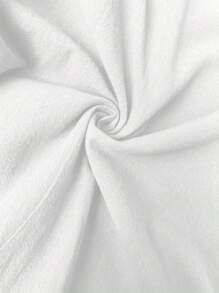 Breezaya 大码女式纯色休闲宽松吊带背心连衣裙 - 白色 - 查看 11