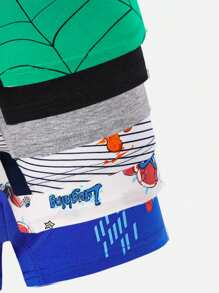 6 Pcs Tween Boy Vibrant Superhero Print Boxer Briefs - Multicolor - View 3