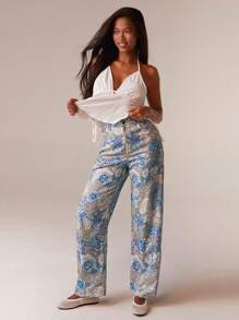 Athîral Women's Floral Print Straight Leg Trouser - Multicolor - View 3