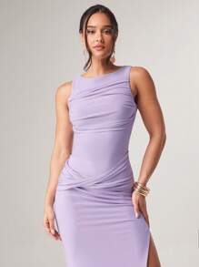 Silquee Women's Sexy Backless High Slit Dress For Summer