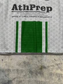 AXEPEAK Polo de manga corta holgado de punto con estampado digital, edición escolar y streetwear