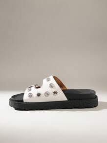 Solecia Sandalias de plataforma retro para mujer, diseño sencillo pero práctico y multiusos - Beis - Ver 5