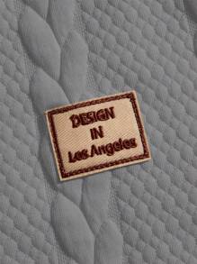 AXEPEAK 2pcs Knitted Casual Print Set Summer Outfit, Streetwear Essentials - Light Grey - View 4