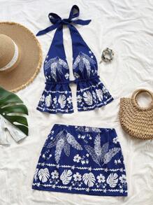 Soleia 波西米亚风、浪漫花卉、度假风、花卉 7 月 4 日服装夏季两件套狂欢服装节日跨年夜服装/风骚服装寒冷天气服装/滑冰服装约会夜服装度假服装女士两件套日常服装