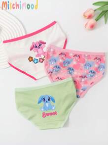 Young Girl Print Simple Briefs, Casual Everyday Wear - Multicolor - View 1