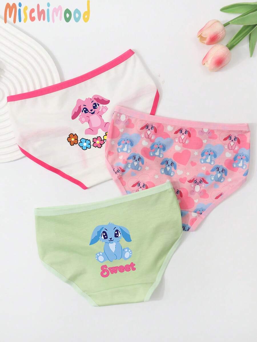 Young Girl Print Simple Briefs, Casual Everyday Wear - Multicolor - View 1