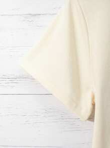 INAWLY 女士圆领草莓抹茶饮料印花T恤 - 圆领休闲上衣 - 轻薄T恤，适合所有季节 - 杏色 - 查看 3