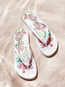 Grefit 女士时尚黑色人字拖 - 紅白色 - 查看 1