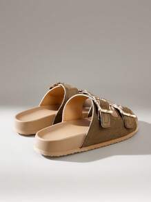 Solecia Women's Fashion Open Toe Casual Lace-Up Flat Sandals, Brown, Spring/Summer - Brown - View 3