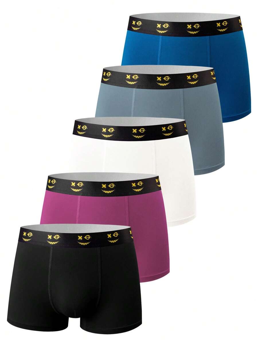 SHEIN Set de 5 calzoncillos tipo bóxer para adolescentes varones para el verano - Multicolor - Ver 1
