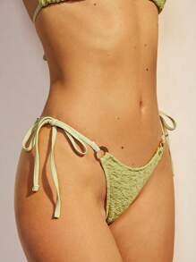 COSMINA Bottom de bikini elegante de mujer con hebilla de metal, para primavera/verano