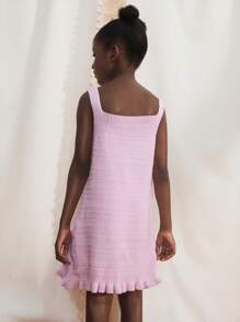 Maija Kids Maija Kids Young Girls Knitted Floral 3D Strap Dresses,In Fall/Winter