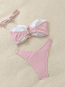 Soleia Set bikini a fascia a nodo con stampa a stelle per donne