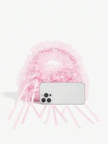 SHEIN ICON Ladies, Women Shoulder Bag, Hobo Bag, Bowknot, Lace, Ribbon, Pink, Fashionable, Personalized, Simple, Versatile, Street, Sweet And Cool Girls, Hot Girls, Y2k, Retro, Rivets, Vintage, Teenagers, Lace-Up, Ballet Style, Party, Date, Daily, Shopping, Afternoon Tea, Cute Bow Bag For Women