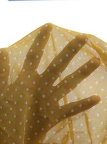 Aveloria Modichic Áo cánh tay dài ve voan chấm bi tối giản cho nữ, đa năng cho mùa xuân và mùa hè, ngày lễ tình nhân - Màu vàng - Xem 6