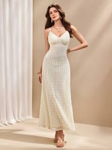 Almamuse Women's Slim Fit Sleeveless Dress - Apricot - View 4