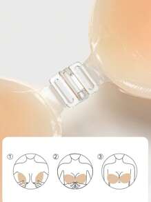 SHEIN 1 对牛油果形硅胶乳贴/乳贴，适合夏季穿着连衣裙、婚纱 - 棕色 - 查看 4