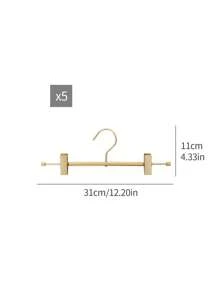 5件套铝合金裤架，简约风格家用夹衣柜和晾衣绳晾干裤子夹 - 金色 - 查看 2