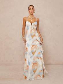 Lumalex 高腰度假海滩时尚褶皱优雅女神性感连衣裙女