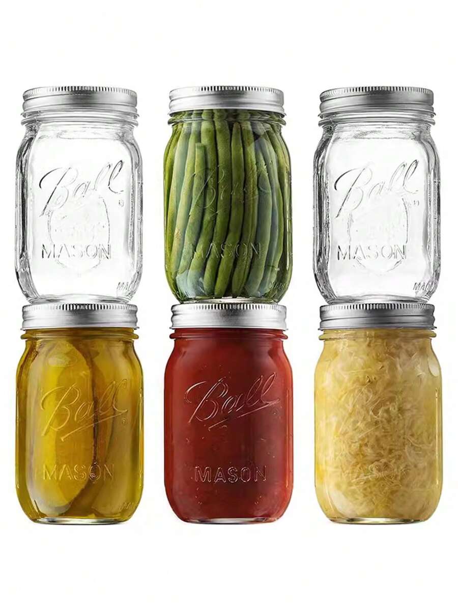 1个标准口梅森杯大容量玻璃隔夜燕麦杯带盖密封罐透明冷榨果汁饮料材质瓶子