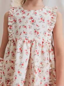 SHEIN 年轻女孩可爱夏季碎花连衣裙 - 彩色 - 查看 4