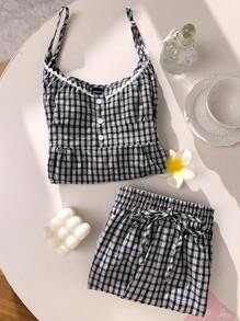 SHEIN EZwear Women Two Pieces Outfits For Daily Wear - Black and White - View 5