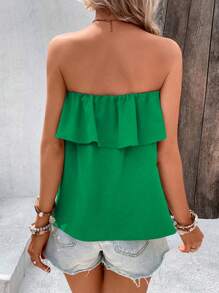 Breezaya Áo Bandeau Màu Trơn Cho Nữ, Thiết Kế Thời Trang Phù Hợp Cho Mùa Hè - màu xanh lá - Xem 2