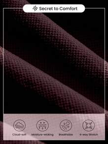 Easithlete 无缝高弹力撞色条纹修身运动T恤，夏季 - 棕色 - 查看 4