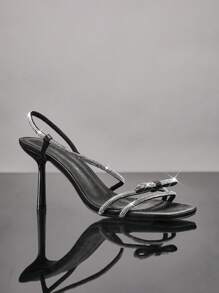 SHUZIA Women's Fashion ,Gems , Shinning Butterfly High Heel Sandals - Black - View 6