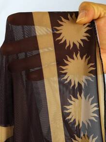 Swim Oasis 3pcs/Set 2025 New Design Women Swimsuit, Printed Bra With Mesh Maxi Dress Beachwear Casual Swimwear Set, Summer