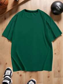 Manfinity Sport PWRUP 男式休闲大猩猩图案印花圆领短袖运动 T 恤，夏季健身服跑步 T 恤和背心 - 綠色 - 查看 3