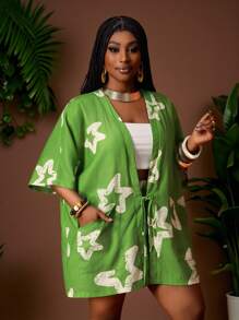 Slaydiva 2025 New Summer Outfits For Women, Exclusive Resort Casual Green Loose Woven - Multicolor - View 2