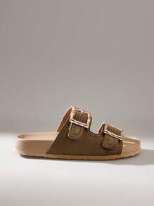 Solecia Women's Fashion Open Toe Casual Lace-Up Flat Sandals, Brown, Spring/Summer - Brown - View 1