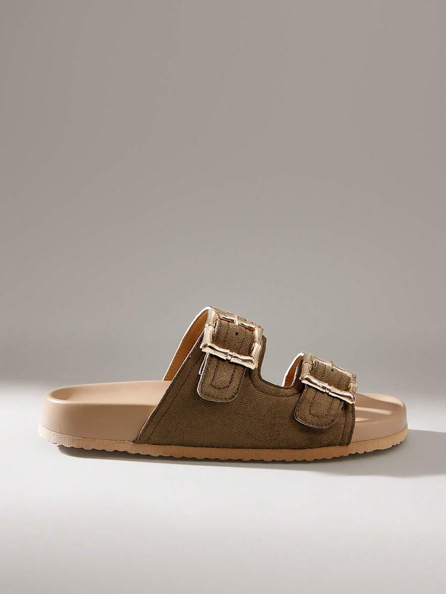 Solecia Women's Fashion Open Toe Casual Lace-Up Flat Sandals, Brown, Spring/Summer - Brown - View 1