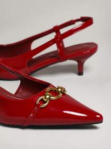 SHUZIA 女式简约舒适后绑带高跟鞋