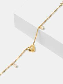 MOTF PREMIUM 18K GOLD PLATED HEART PENDANT BRACELET