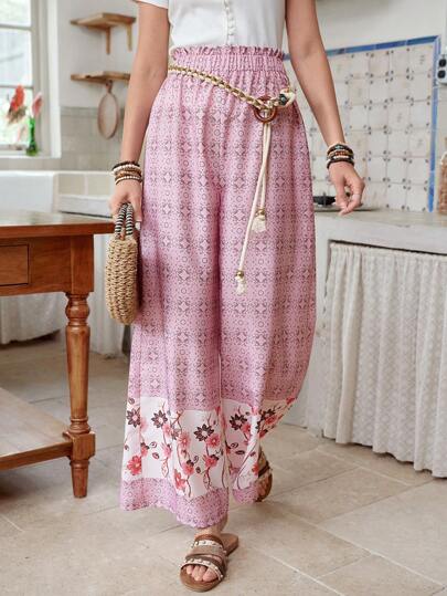 LanaWest Pantalones casuales de mujer de corte holgado, de alta calidad y estampados, con estilo retro