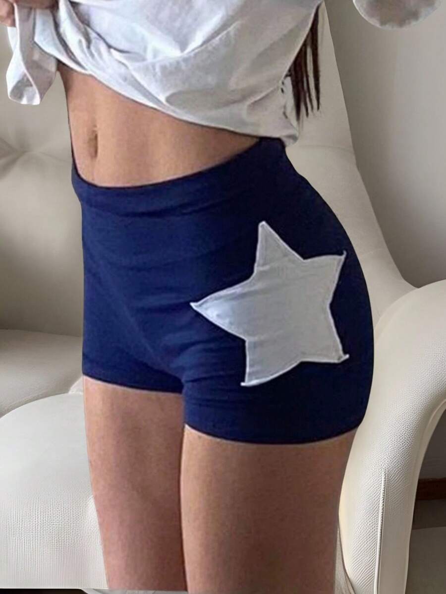 Jouncy Women's Solid Color Fashionable Leggings, Suitable For Summer - Navy Blue - View 1