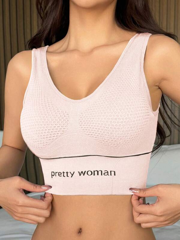 DAZY Elegant Seamless Solid Color Athletic Sports Bra For Women