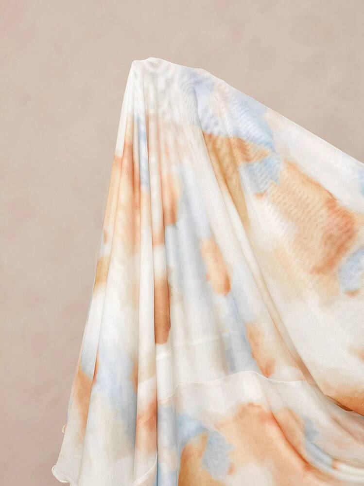 Lumalex Vestido Elegante de Deusa Sexy com Cintura Alta, Pregueado e Moda Praia para Mulheres - Azul - Visão 7