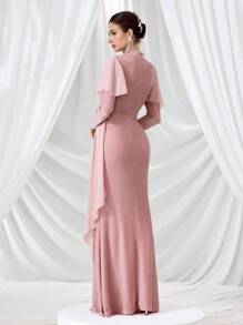 Coutiva Women's Formal Evening Gown (Heavily Decorated) - Pink - View 3