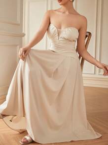 Aveloria Rosie Abito da donna in stile francese retrò romantico, scollo a V profondo a forma di cuore, in finta lino, senza maniche, con volant e orlo irregolare